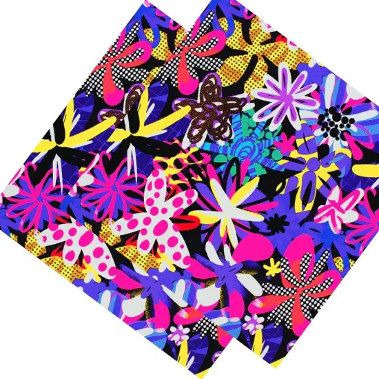 Punk Rock Flowers Printed Spandex Fabric {3}