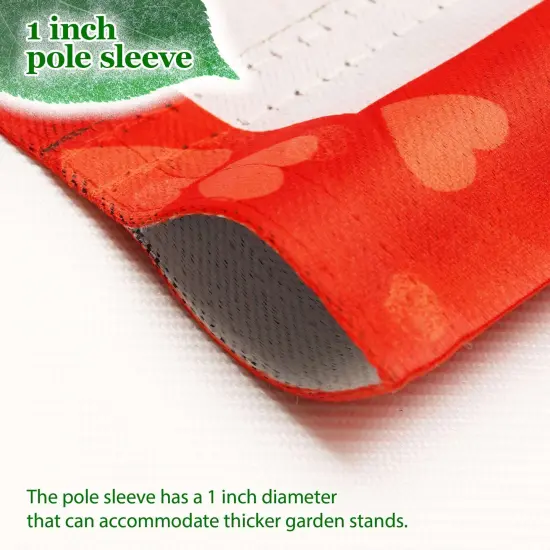 G128 Combo Pack: Garden Flag Stand 36x16IN & Garden Flag Happy Valentine's Day Love Truck Printed 12x18IN Double Sided {2}