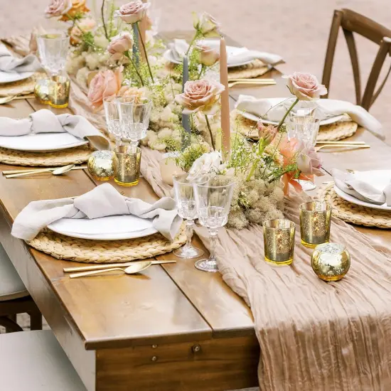 4E&rsquo;s Novelty 24 pcs Gold Mercury Glass Votive Candle Holder for Wedding Centerpieces, Parties & Home Decor {2}