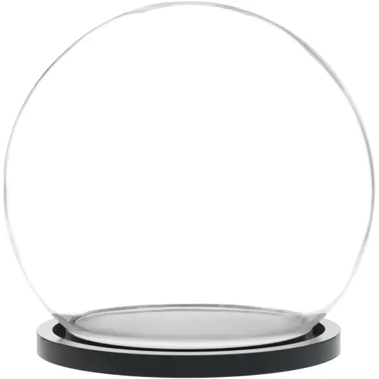 Plymor 5" x 6" Glass Display Dome Globe Cloche (Black Acrylic Base) {1}