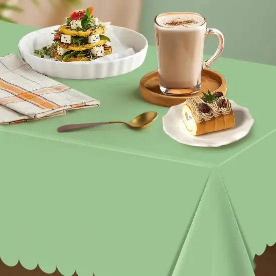 6 Pack Plastic Sage Green Table Cover for Wedding {4}