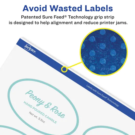 Avery Glossy Clear Oval Labels with Sure Feed, 2" x 3-1/3" {4}
