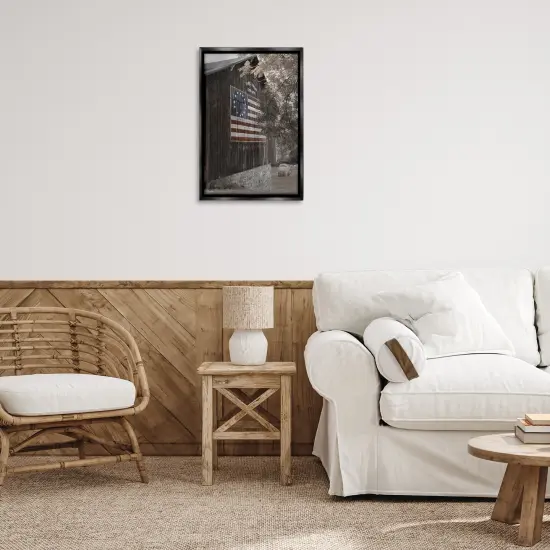 Stupell Industries Colonial Flag on Barn Floater Framed Canvas Wall Art Design by Lori Deiter {2}