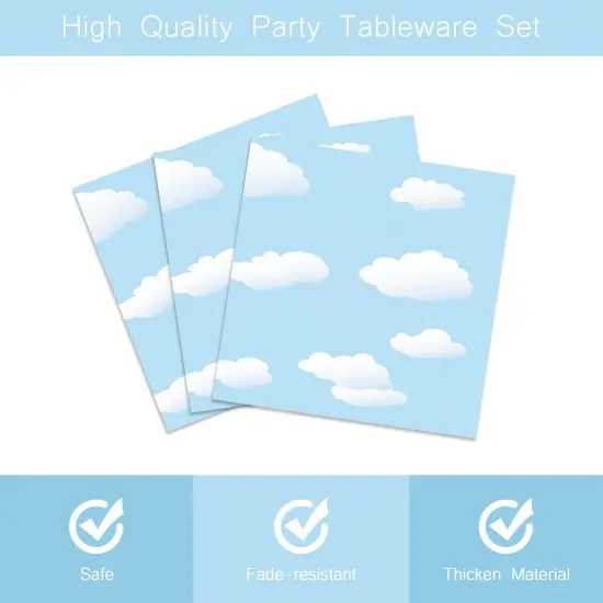 96 PCS Blue Sky Baby Shower Tableware Kit - 24 Guests {4}