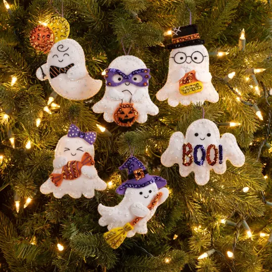 Bucilla Felt Ornaments Applique Kit Set Of 6-Boo Buddies {3}