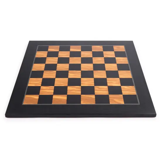 WE Games Deluxe Black & Olive Wood Chess Board &ndash; Handmade in Spain, 22 in. {1}