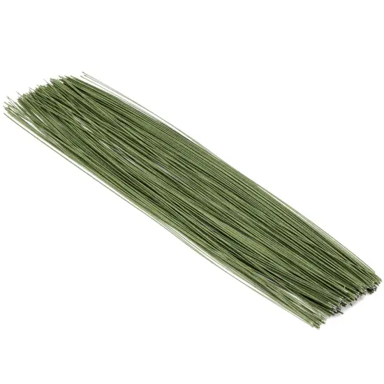 200 Pieces 19 Gauge Dark Green Floral Stem Wire for DIY Crafts, 16 In Paper Wrapped Wire for Artificial Flower Arrangements {1}