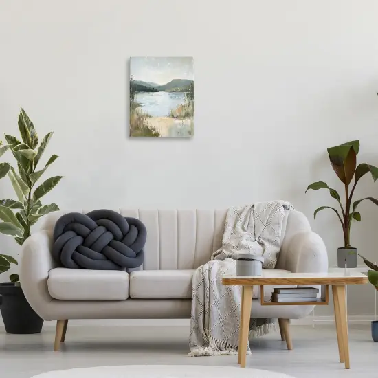 Stupell Industries Abstract Lake Shore & Mountains Canvas Design by Petal Prints Design {2}