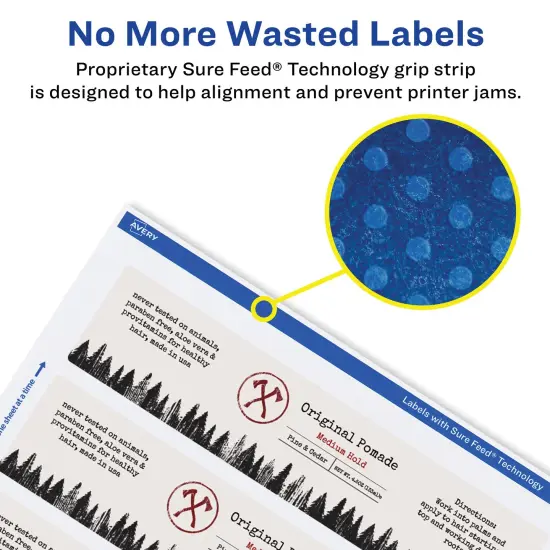 Avery Glossy White Rectangle Labels with Sure Feed, 5/8" x 7-1/2" {4}