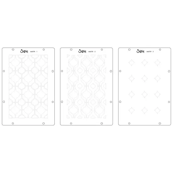 Sizzix Clear stamp Set 15/Pkg W/ Stencils 3/PKg By Vic Von S-Retro {1}