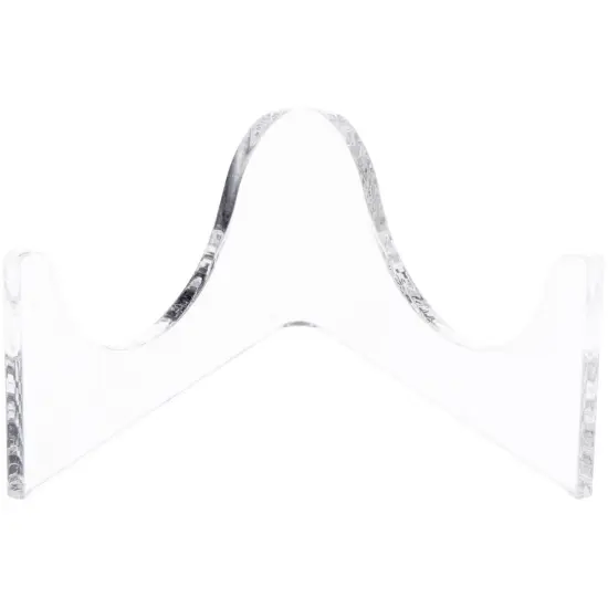 Plymor Clear Acrylic Low-Profile Curved Display Easel for Geode, Mineral or Crystal Cluster, 1.5" H x 3.25" W x 2.625" D {2}