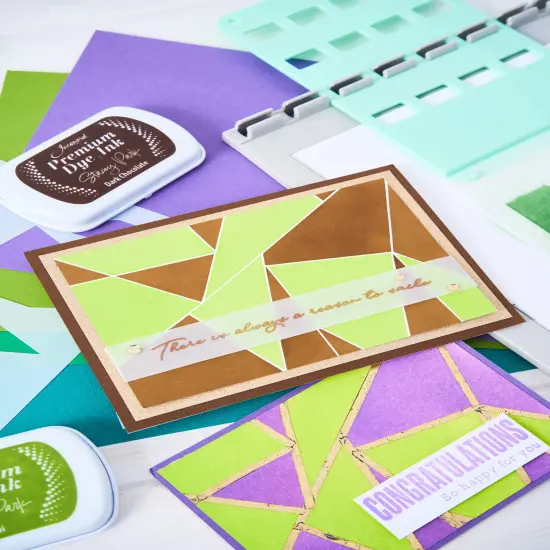 Sizzix A6 Cosmopolitan Stencil By Stacey Park 2/Pkg-Down The Line #2 {5}