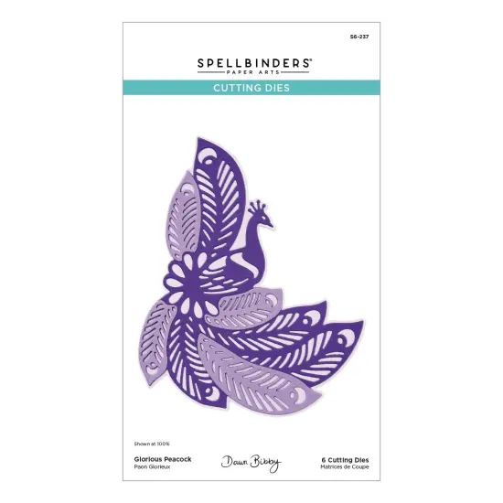 Spellbinders Etched Dies By Dawn Bibby-Glorious Peacock {1}
