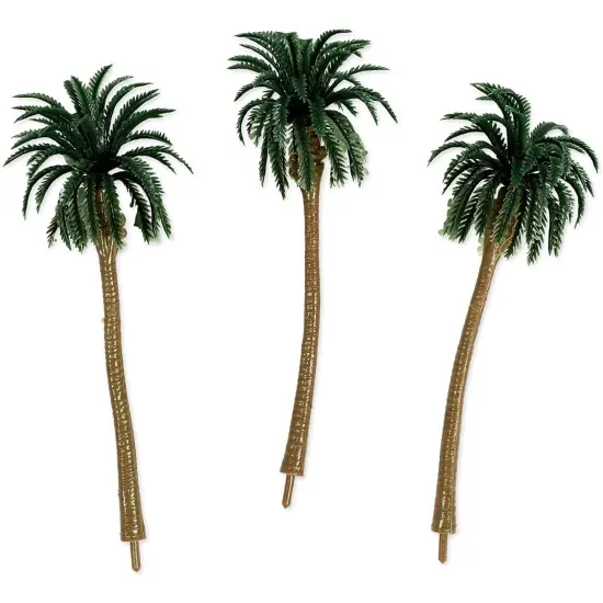 Miniature Model Palm Trees for Dioramas, DIY Crafts (5 Sizes, 15 Pieces) Green {7}
