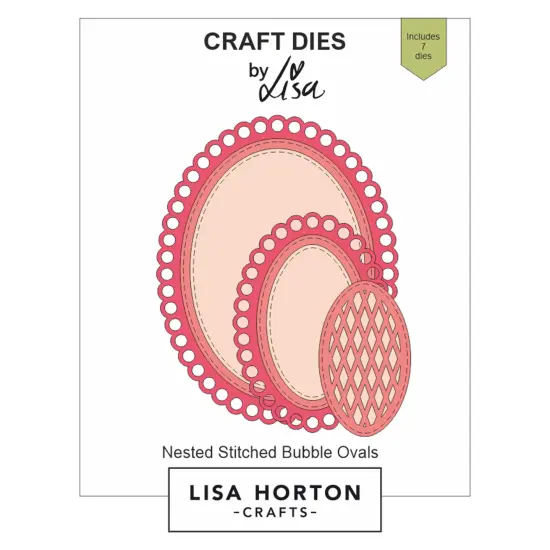Lisa Horton Crafts Nested Dies-Stitched Bubble Ovals {1}