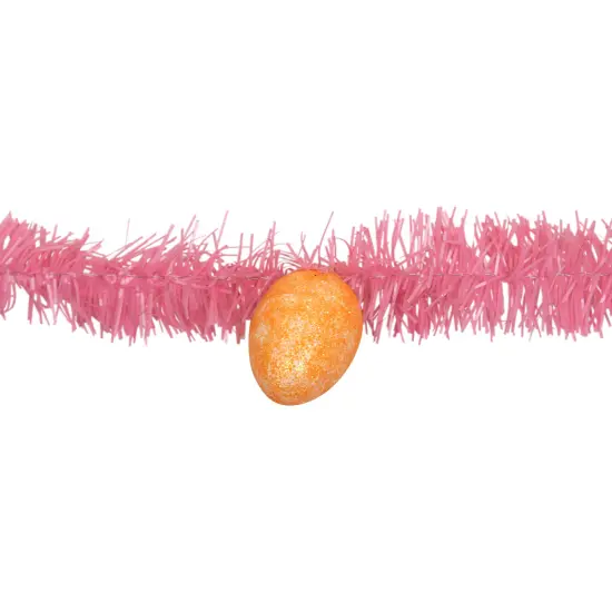 Northlight 25' Tinsel Garland with Easter Eggs - Pink {7}