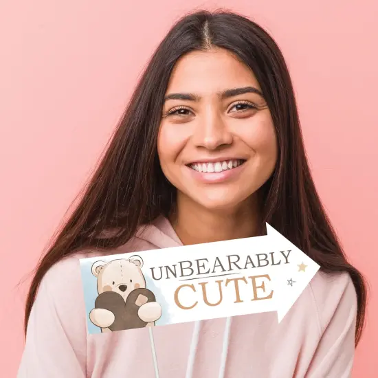 Big Dot of Happiness Funny We Can Bearly Wait - Teddy Bear Baby Shower Photo Booth Props Kit - 10 Piece {3}