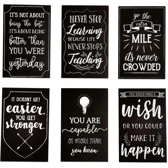 Motivational Postcards, 20 Designs (4 x 6 in, 40 Pack) Black {4}