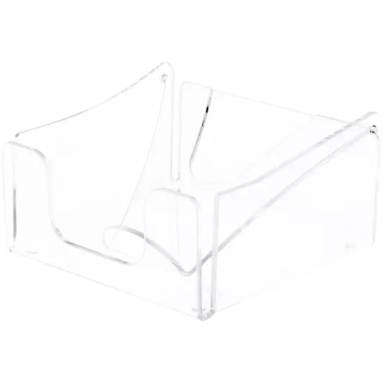 Plymor Clear Acrylic Pinch-Style Napkin Holder, 2.875" H x 5.5" W x 5.75" D (Holds 5" Square Napkins) {2}