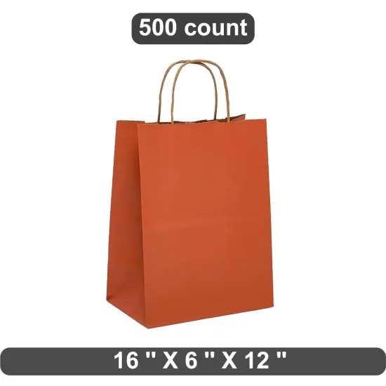 Kraft Paper Tinted Shopping Bag 16" x 6" x 12" {1}