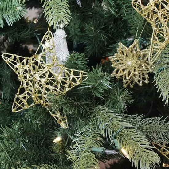Juvale 24 Pack Bulk Christmas Star - Gold Ornaments, 6 Inches Gold Christmas Tree Decorations, Ideal for Hanging on Indoor and Outdoor Christmas Trees {2}