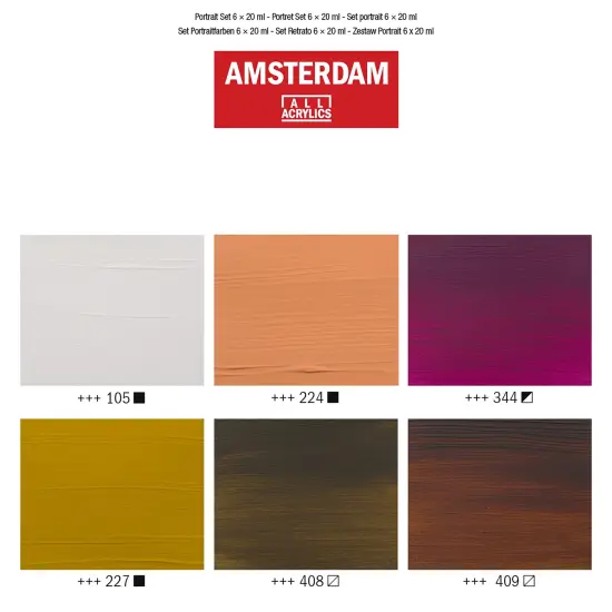 Amsterdam Standard Acrylic Paint Set 20ml 6/Pkg-Portrait {5}
