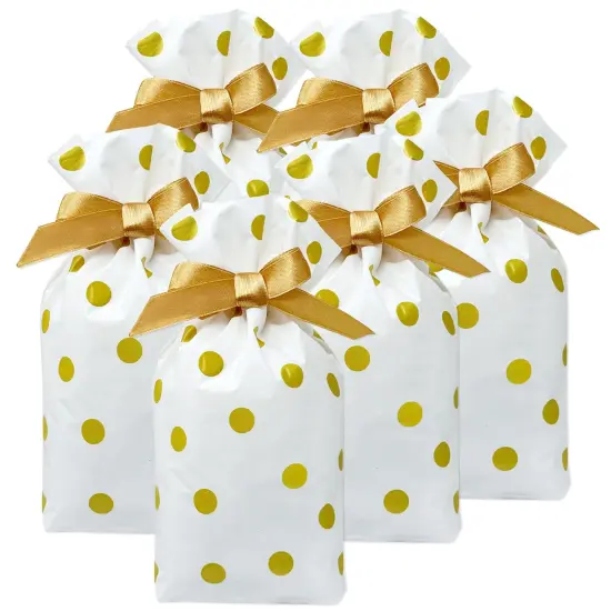 Wrapables Gold Dots Drawstring Treat Bags for Candy, Cookies, Treats, Gifts and Party Favors (50pcs) {1}