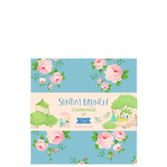 Tilda Sunday Brunch Charm Pack - 40 - 5" Squares - 2 of each design - 100% Cotton {1}