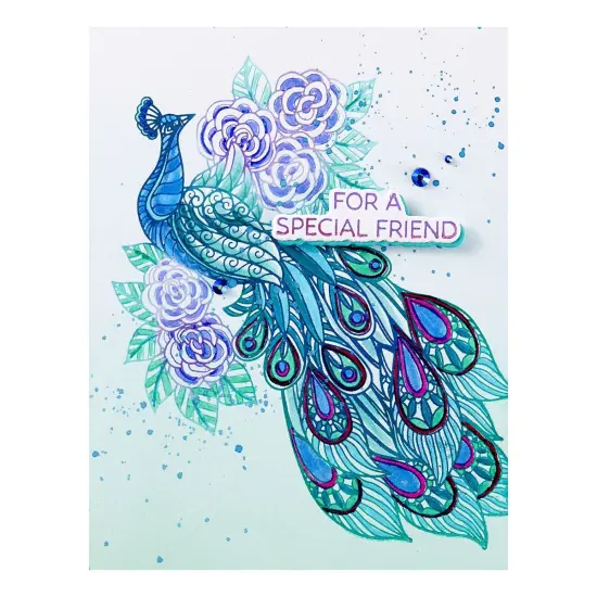 Spellbinders BetterPress Press Plate & Die Set By Dawn Bibby-Elegant Peacock {4}
