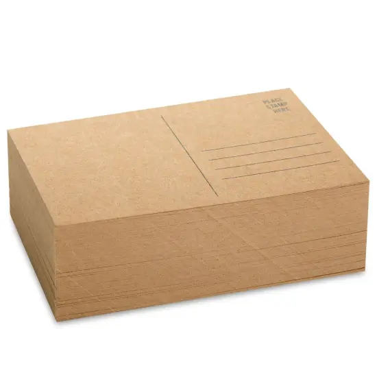 100 Pack Bulk Kraft Paper Blank Postcards for Mailing, Wedding, DIY Arts and Crafts, 350gsm (4 x 6 In) {4}