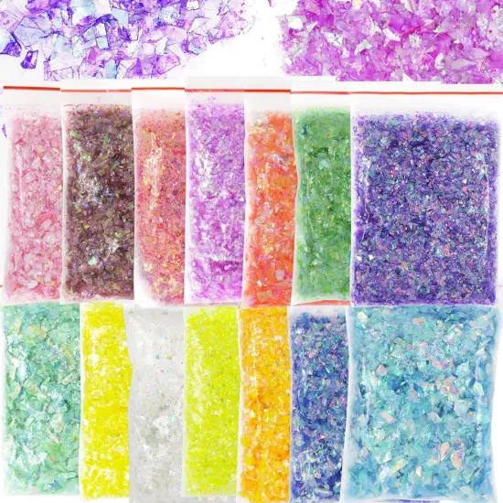 14 Colors Resin Chunky Glitter Flakes Irregular Iridescent Sparkles Glitters Confetti Craft Supplies {1}