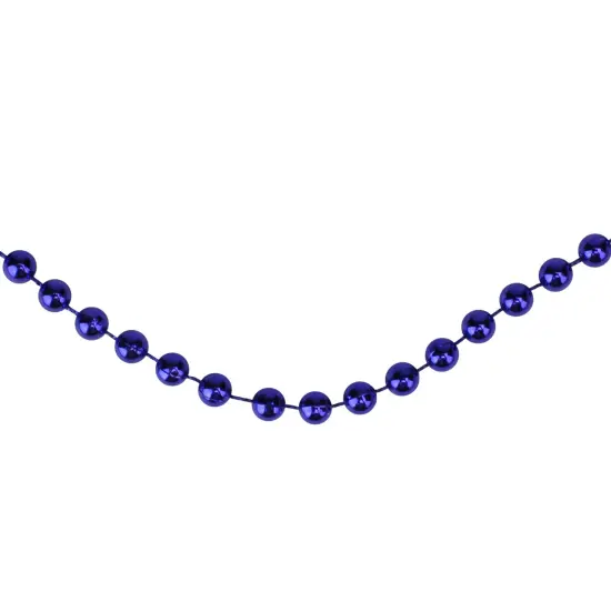 Northlight Shiny Beaded Christmas Garland -15' x .25" - Sapphire Blue - Unlit {7}