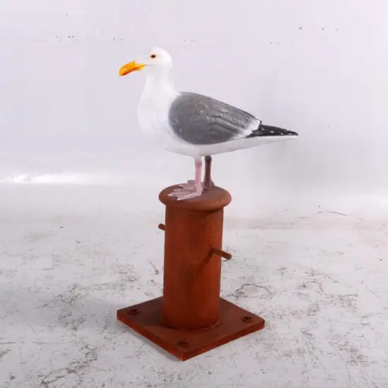 Seagull On Post Life Size Statue {4}