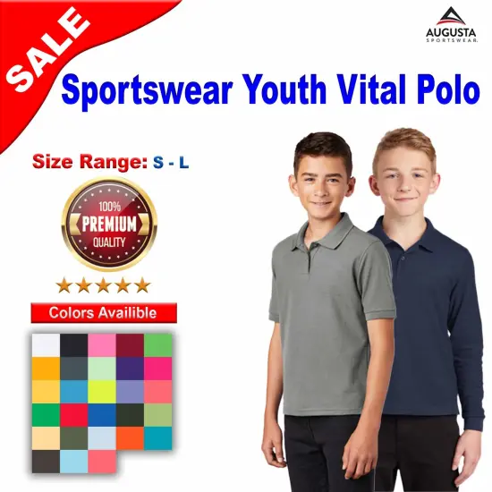 Augusta Sportswear&reg; Youth Vital Polo White {2}