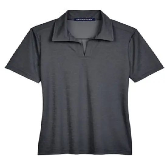 Devon & Jones&reg; CrownLux Performance Ladies Address Melange Polo Black Heather {1}
