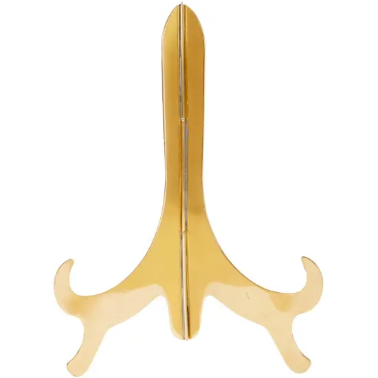 Bard's Hinged Brass Plate Stand, 11" H x 8.5" W x 6" D (For 10" - 14" Plates) {1}