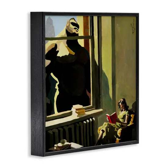 Stupell Industries Gorilla in Window Scene Framed Giclee Design by Keith Thomson {3}
