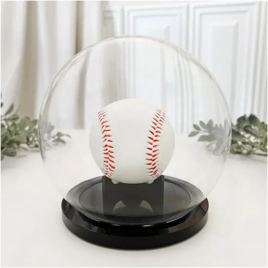 Plymor 5" x 6" Glass Display Dome Globe Cloche (Black Acrylic Base) {4}
