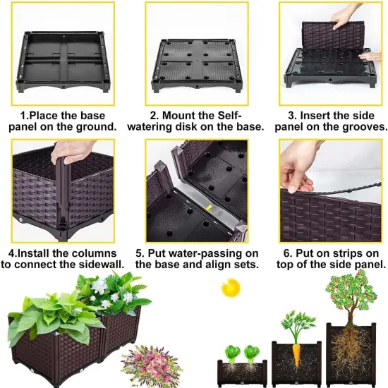 Elevated Plastic Raised Garden Bed Planter Box {4}