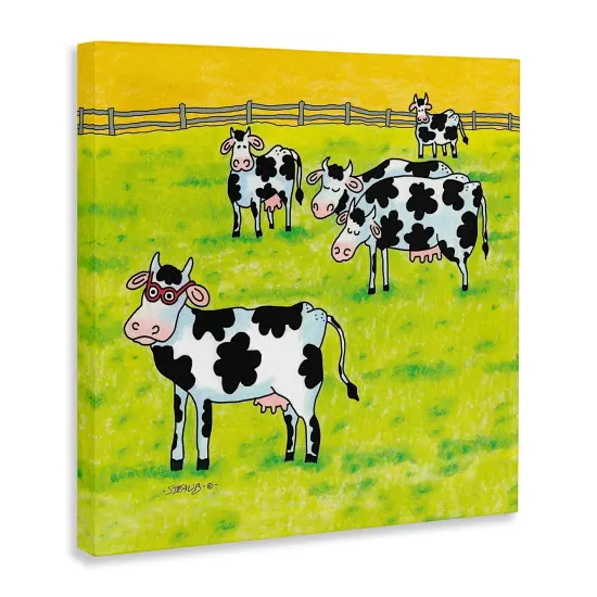 Stupell Industries Funny Cow Herd with Specs Canvas Design by Roger Straub {3}