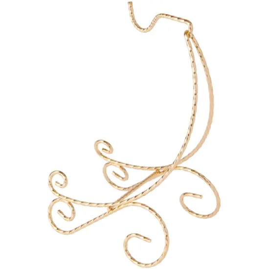 Bard's Scroll Twisted Gold-toned Cup and Saucer Stand, 7" H x 2.5" W x 4.25" D {1}