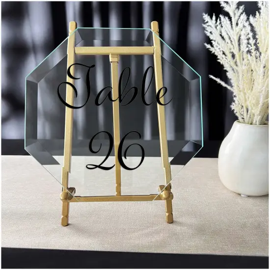 Bard's Satin Gold-toned Metal Easel, 7" H x 4.25" W x 4.5" D {3}