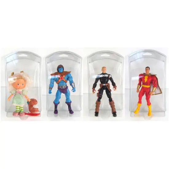 Collecting Warehouse Clear Plastic Clamshell Package / Storage Container, Curved Front, 7.75" H x 4.63" - 4.69" W x 2.38" D {3}