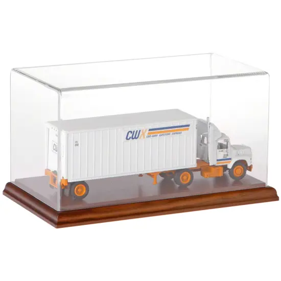 Plymor Clear Acrylic Display Case with Hardwood Base, 10" W x 5" D x 5" H Hardwood (Mirrored) {3}