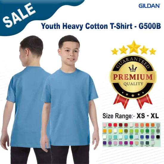 Gildan&reg; Youth Heavy Cotton Short Sleeve Crew-neck T-Shirt CORAL SILK {2}