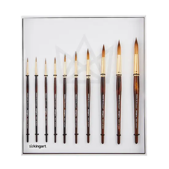 KINGART Finesse&trade; Gift Box Brush Set, 10 pc {1}