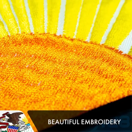 Illinois IL State Flag 3x5 Ft 3-Pack Double-sided Embroidered Polyester By G128 {4}