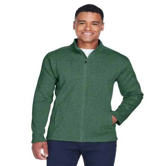 Devon & Jones&reg; Men's Bristol Full-Zip Turtle Neck Long Sleeve Sweater Fleece Jacket FOREST HEATHER {1}