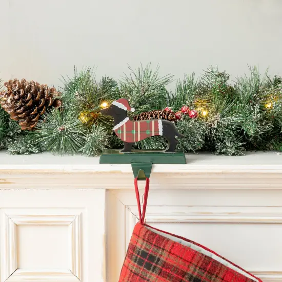 Wooden/Metal Reindeer/Dashshund Stocking Holder Set of 2-"Dachshund" {8}