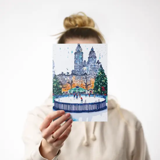 New York City Christmas Greeting Cards Boxed Set of 24 Holiday Notecards Featuring Iconic NYC Scenes, Ice Rinks, and Rockefeller Tree, Perfect for Festive Wishes {2}